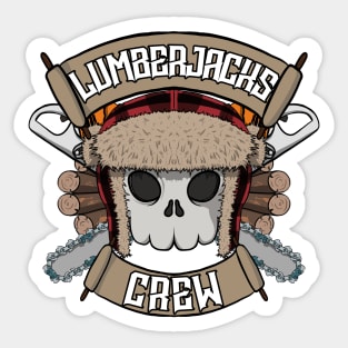Lumberjacks crew Jolly Roger pirate flag Sticker